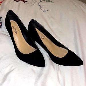 Wide classic black heels